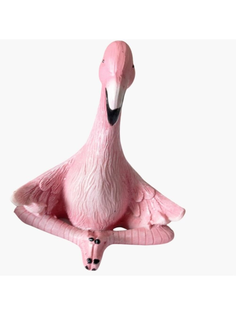 Pink Flamingo Figurine Seated Yoga Lotus Pose Figurine - Picture 4 of 10